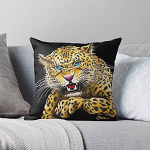 Leopard Roar Pillow