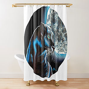 Moon Panther Shower Curtain