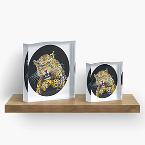 Leopard Roar Acrylic Block