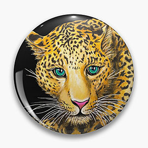 Young Leopard Pin Button