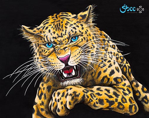 Leopard Roar Painting